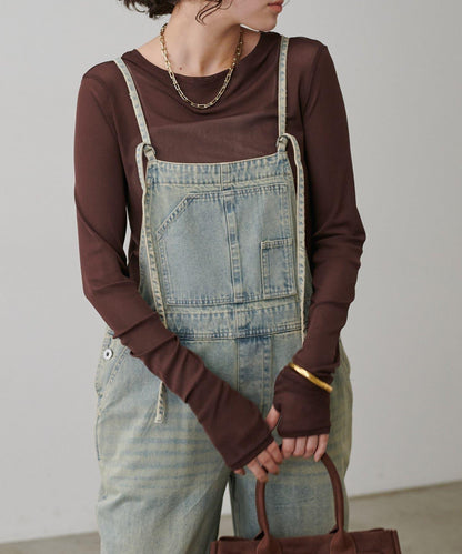 網紗薄紗套頭衫