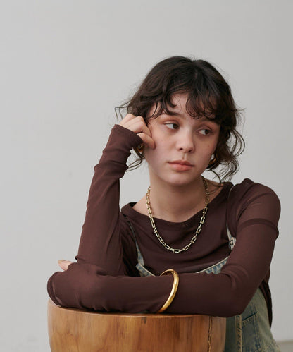 網紗薄紗套頭衫