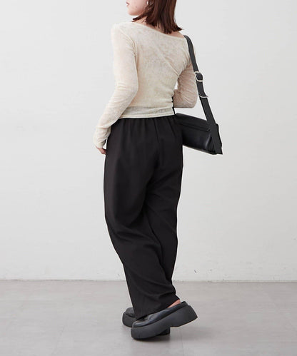 【SET UP對應】雙褶直筒褲