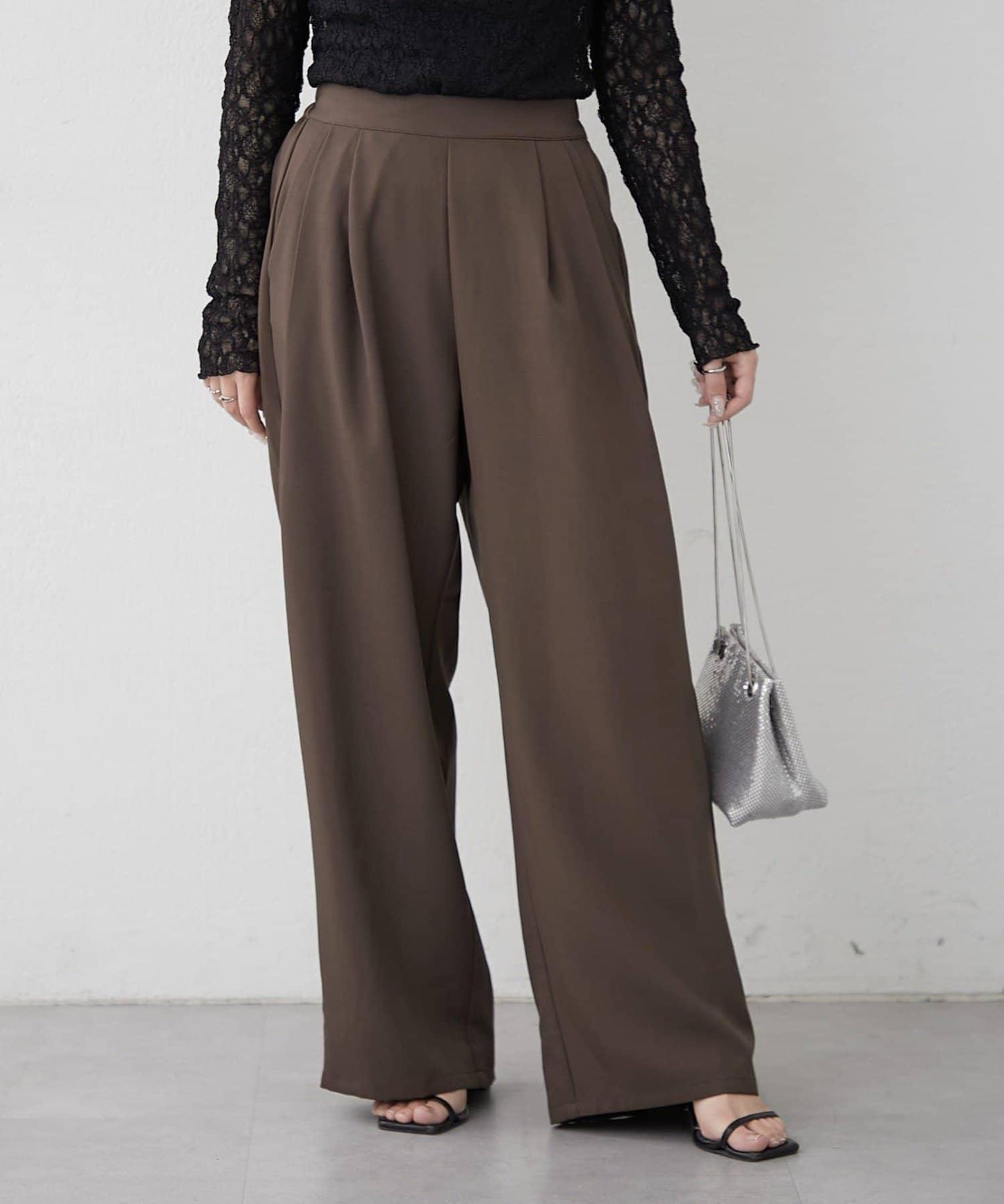 【SET UP對應】雙褶直筒褲