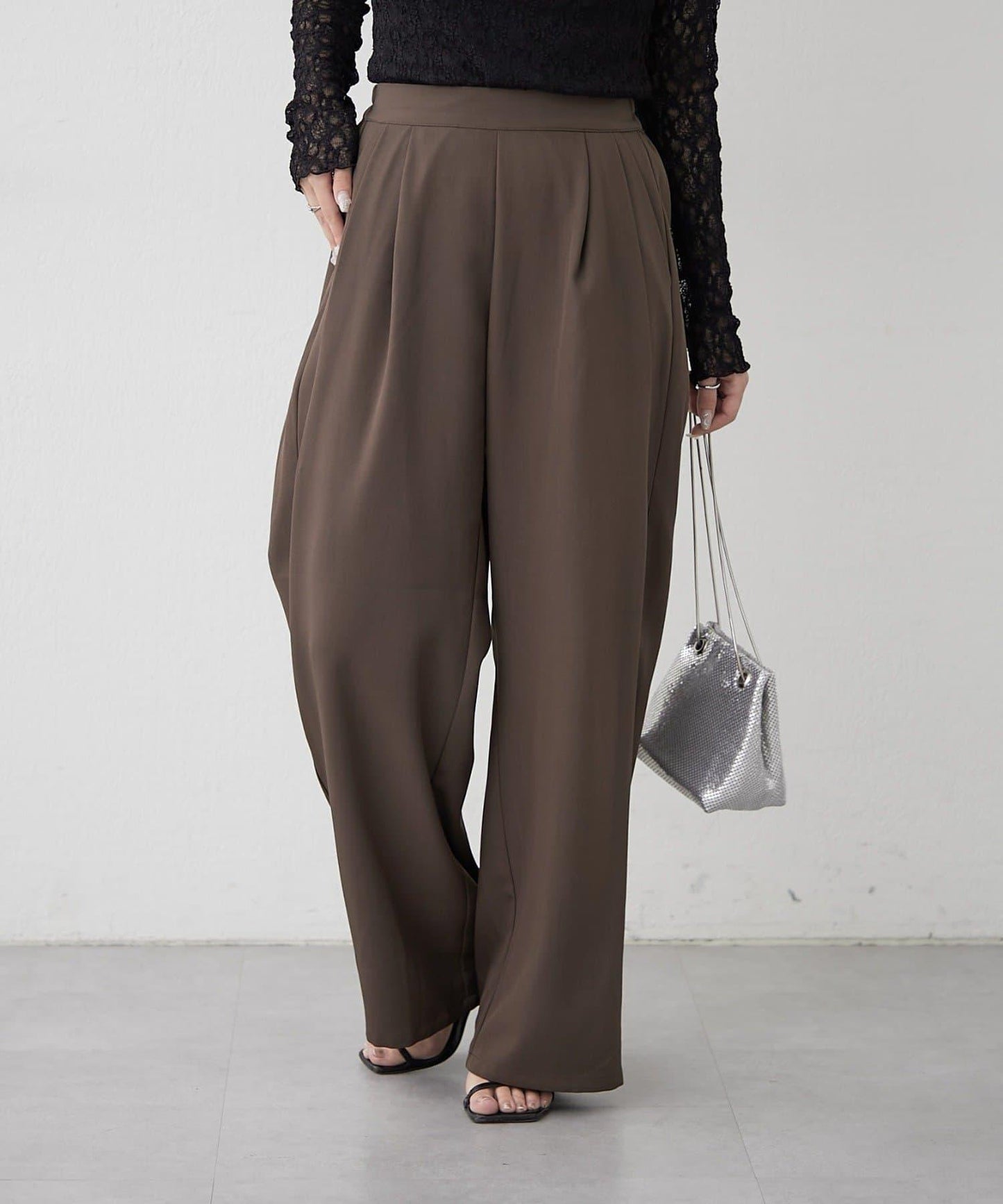 【SET UP對應】雙褶直筒褲