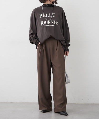 【SET UP對應】雙褶直筒褲