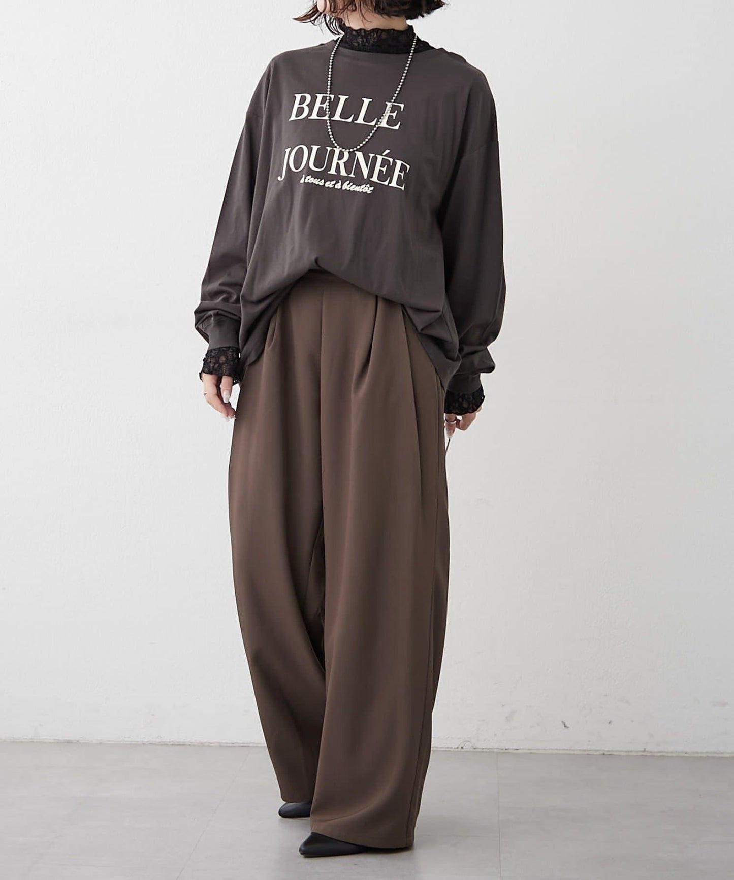 【SET UP對應】雙褶直筒褲