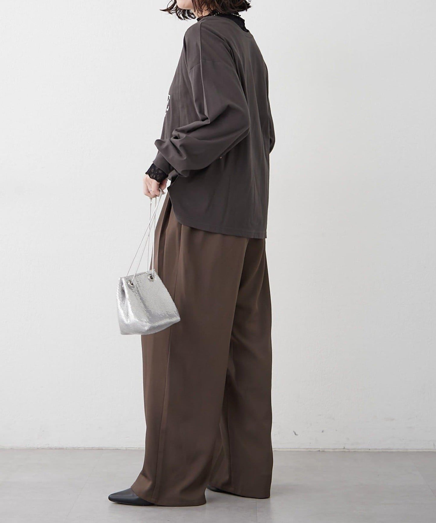 【SET UP對應】雙褶直筒褲