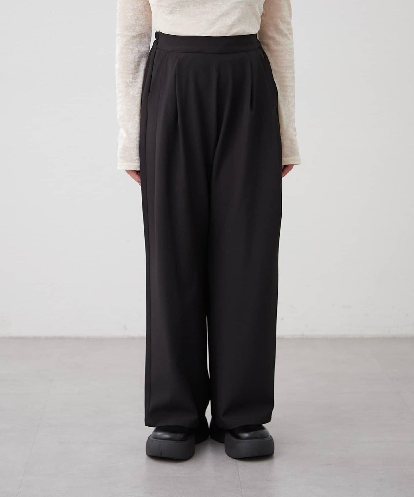 【SET UP對應】雙褶直筒褲