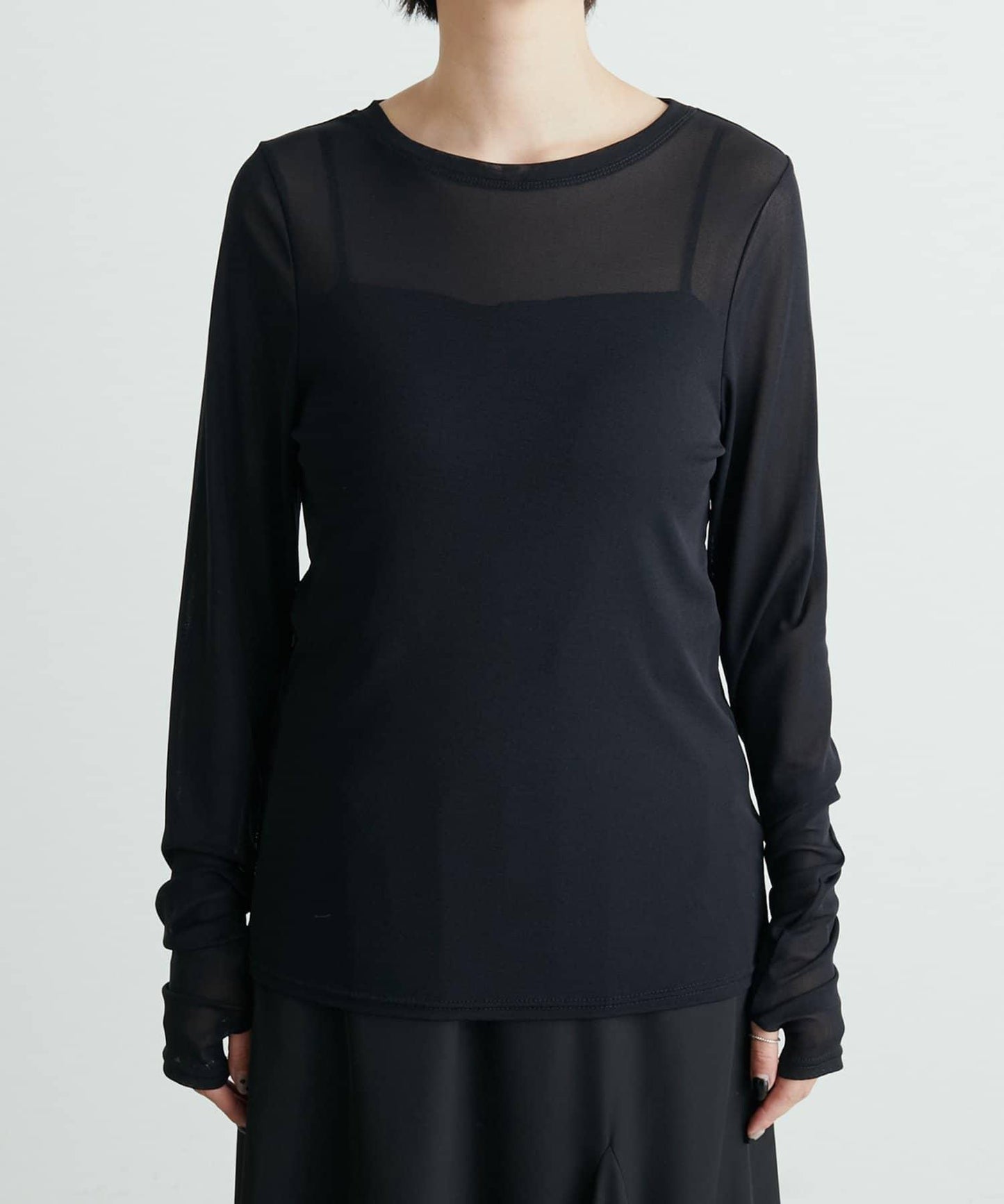 網紗薄紗套頭衫