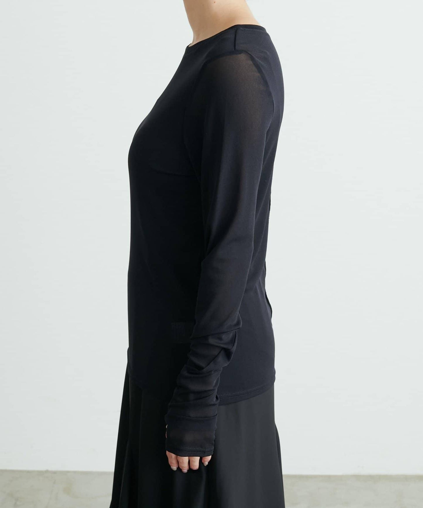 網紗薄紗套頭衫