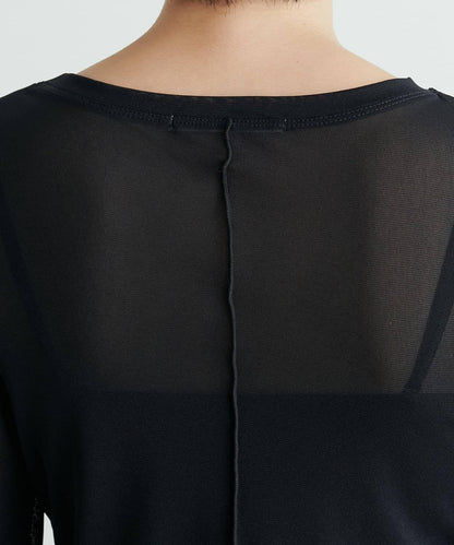 網紗薄紗套頭衫