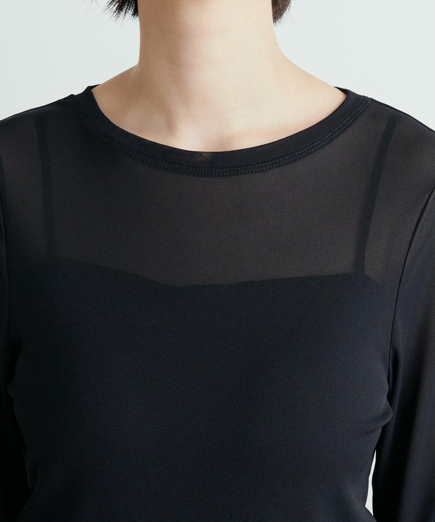 網紗薄紗套頭衫