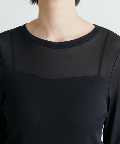 網紗薄紗套頭衫