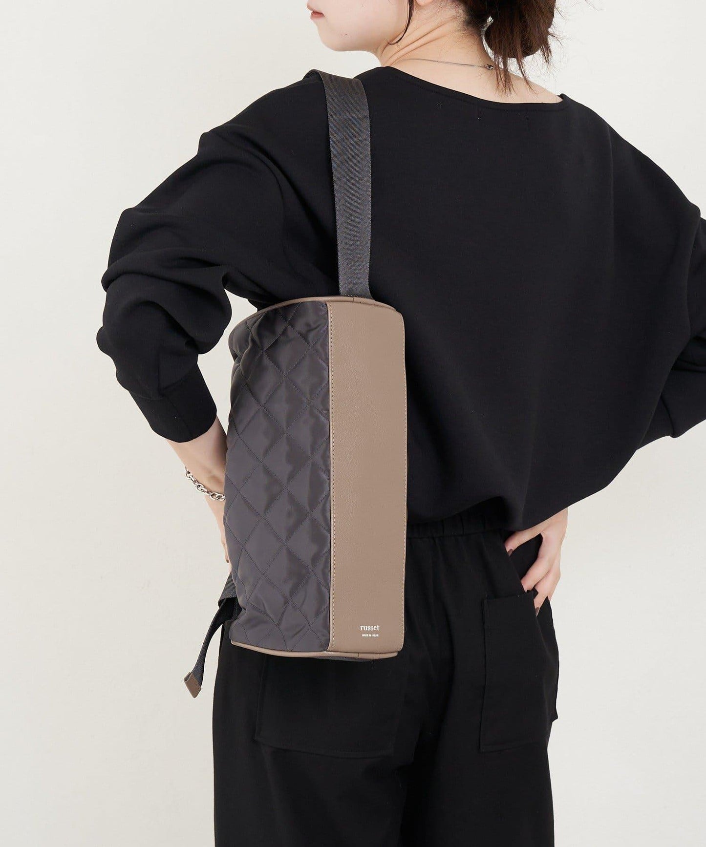 菱格紋迷你單肩包