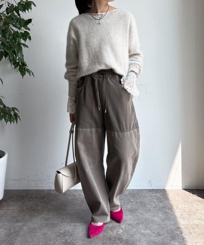 成衣染色拼接長褲