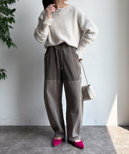 成衣染色拼接長褲