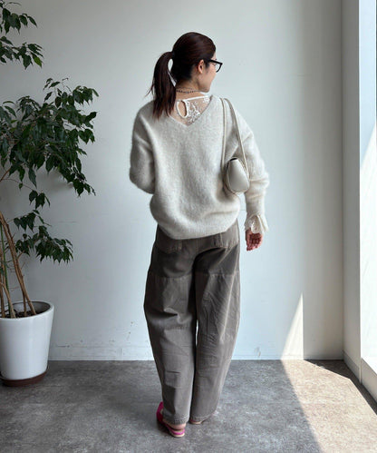 成衣染色拼接長褲