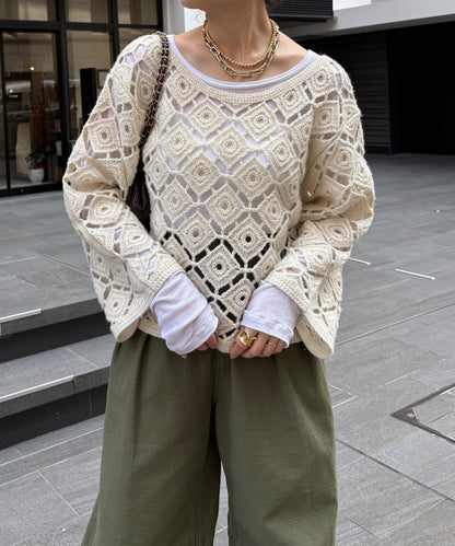 【DouDou】鉤針刺繡套頭衫