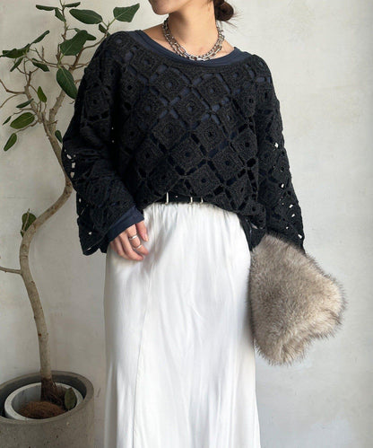 【DouDou】鉤針刺繡套頭衫