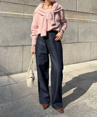 硬挺褶皺牛仔褲