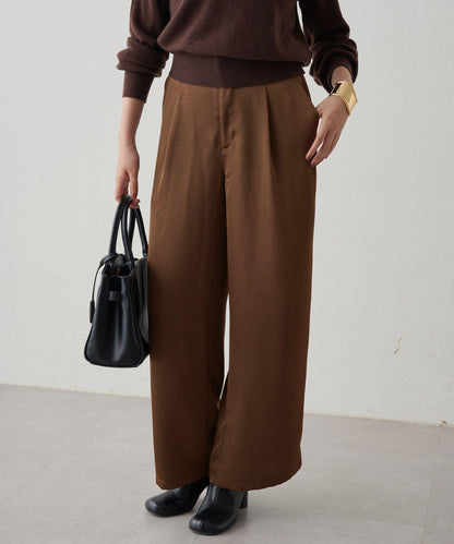 寬腰帶緞面長褲 2nd