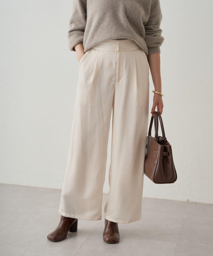 寬腰帶緞面長褲 2nd