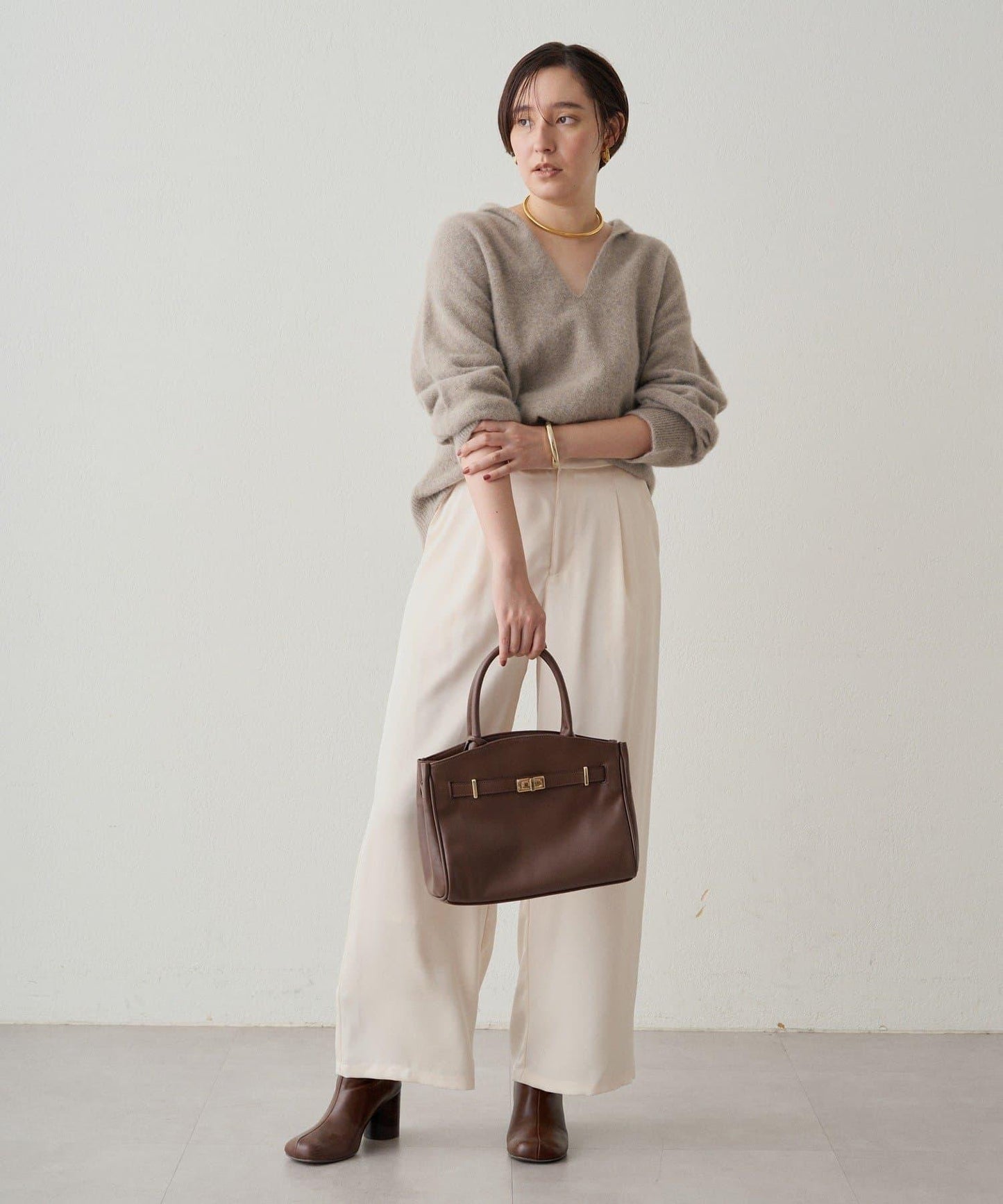 寬腰帶緞面長褲 2nd