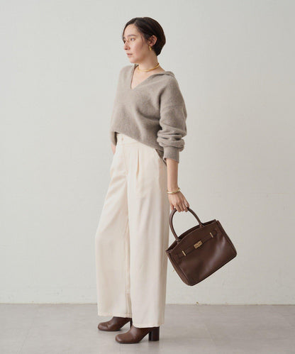 寬腰帶緞面長褲 2nd