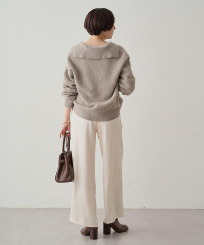 寬腰帶緞面長褲 2nd