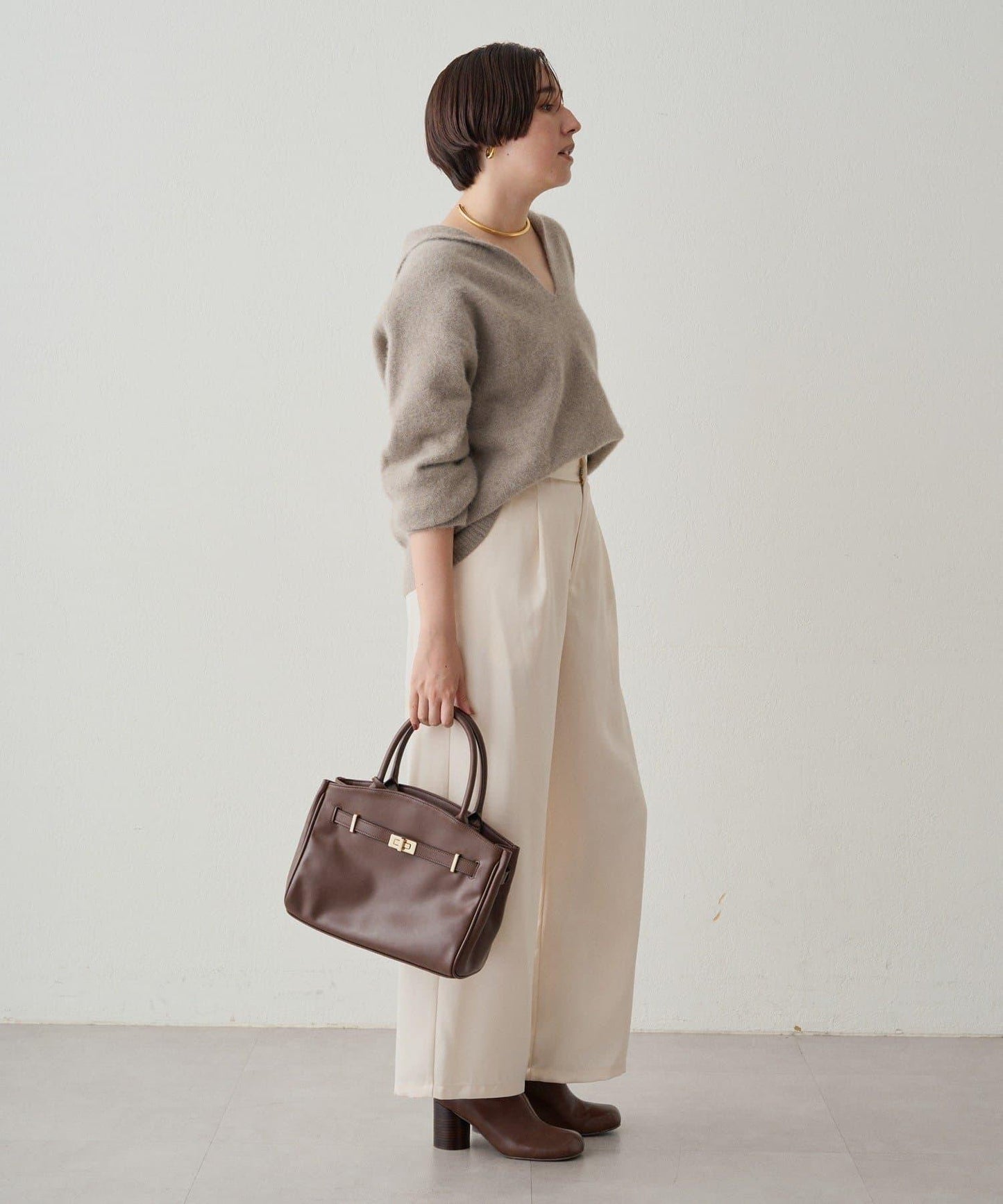 寬腰帶緞面長褲 2nd