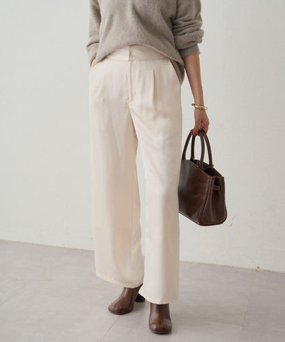 寬腰帶緞面長褲 2nd