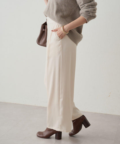 寬腰帶緞面長褲 2nd