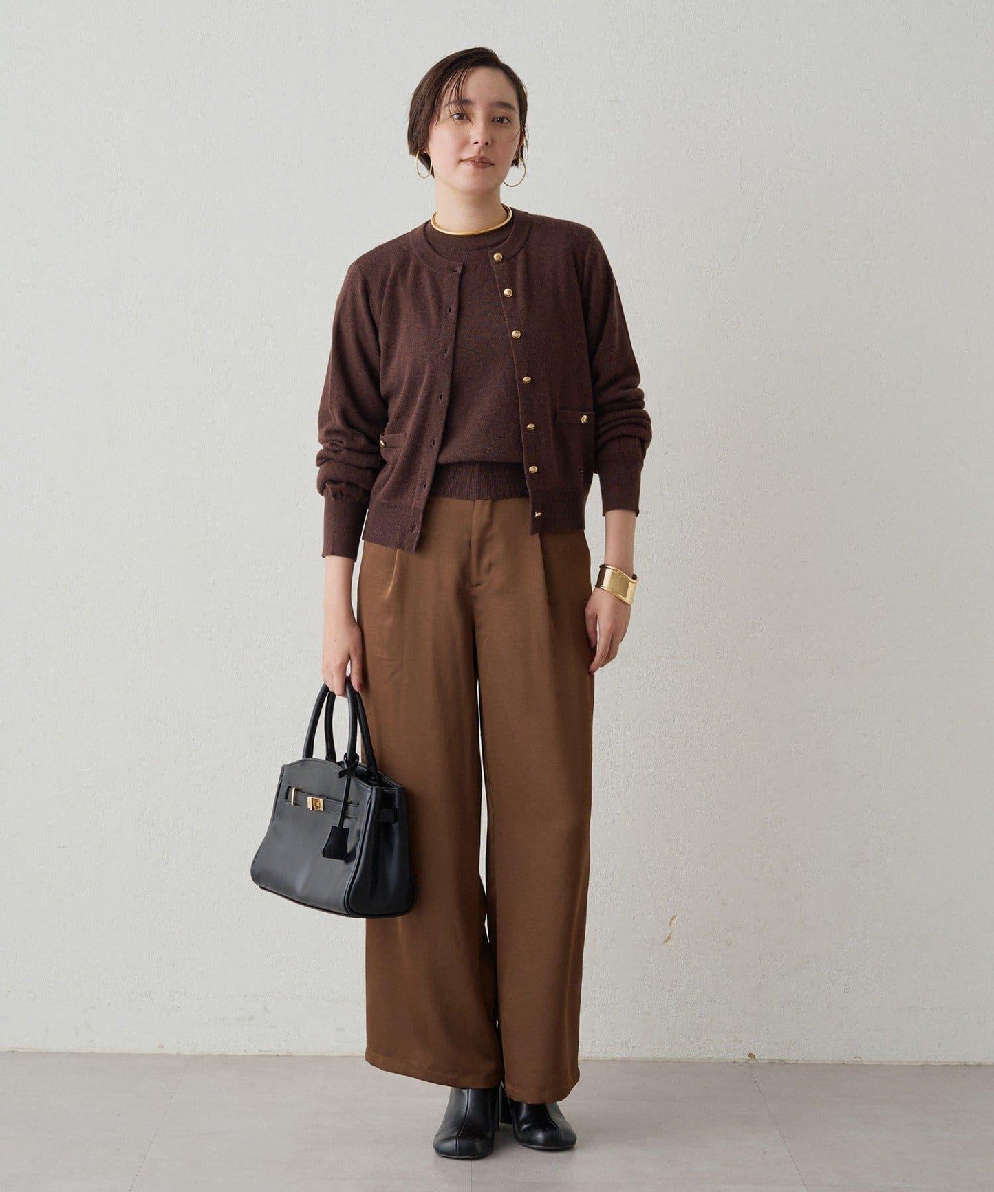 寬腰帶緞面長褲 2nd