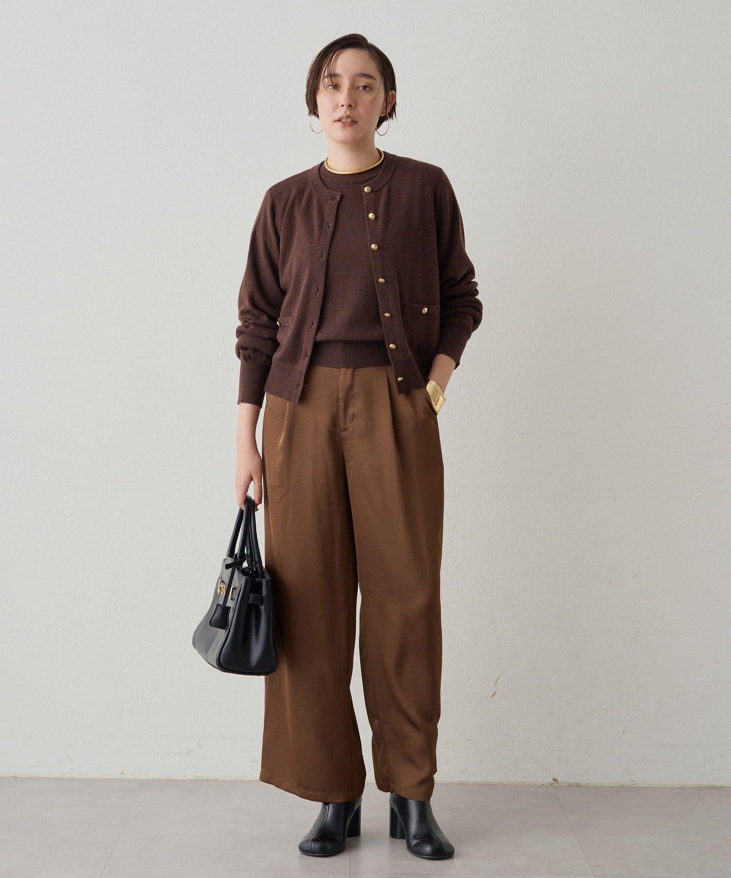 寬腰帶緞面長褲 2nd