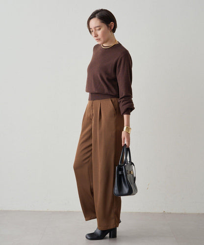 寬腰帶緞面長褲 2nd