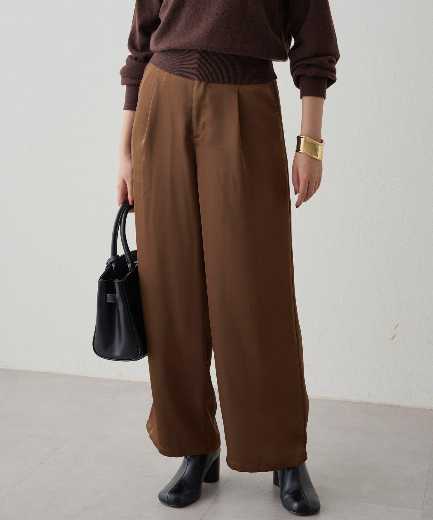 寬腰帶緞面長褲 2nd