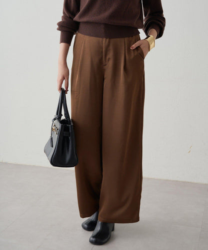 寬腰帶緞面長褲 2nd