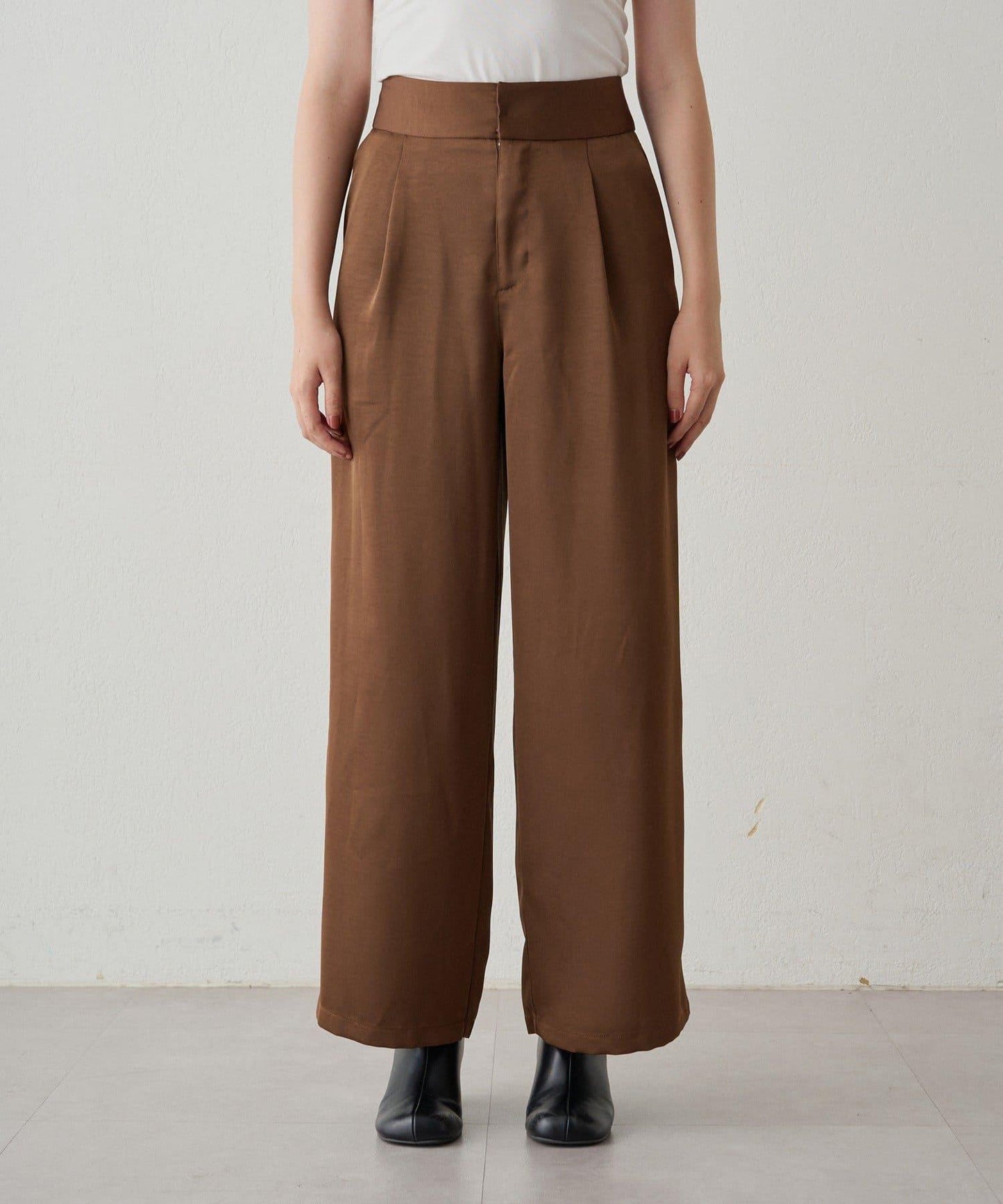 寬腰帶緞面長褲 2nd