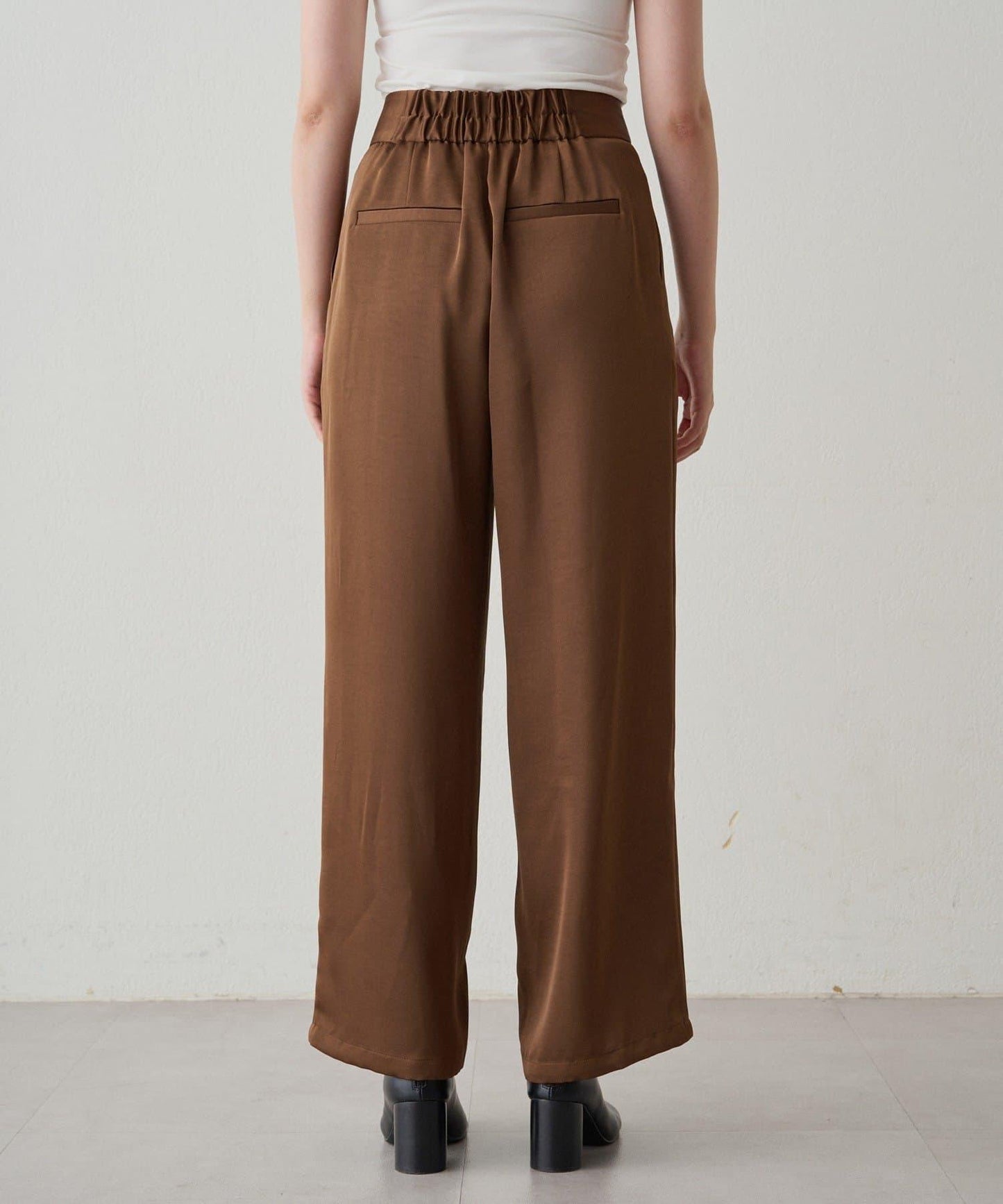 寬腰帶緞面長褲 2nd