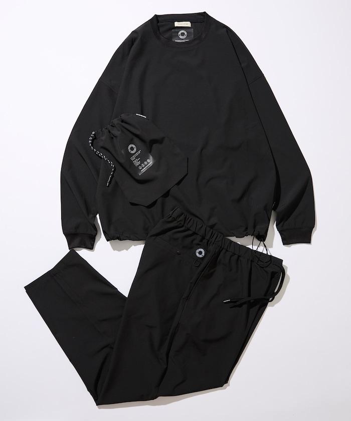 全氣候運動服/寬鬆版可收納套裝/圓領套頭衫/長褲