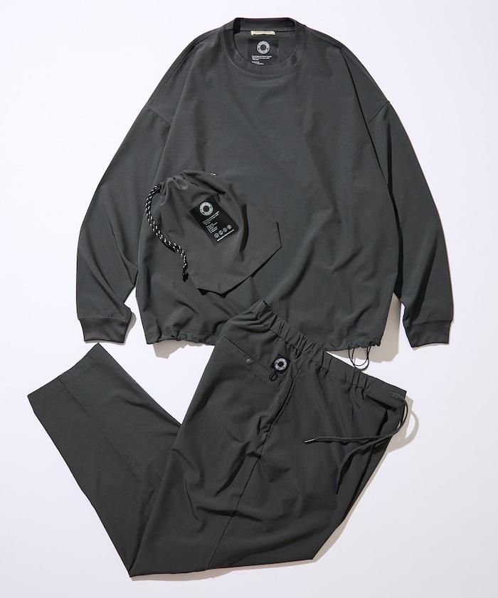 全氣候運動服/寬鬆版可收納套裝/圓領套頭衫/長褲