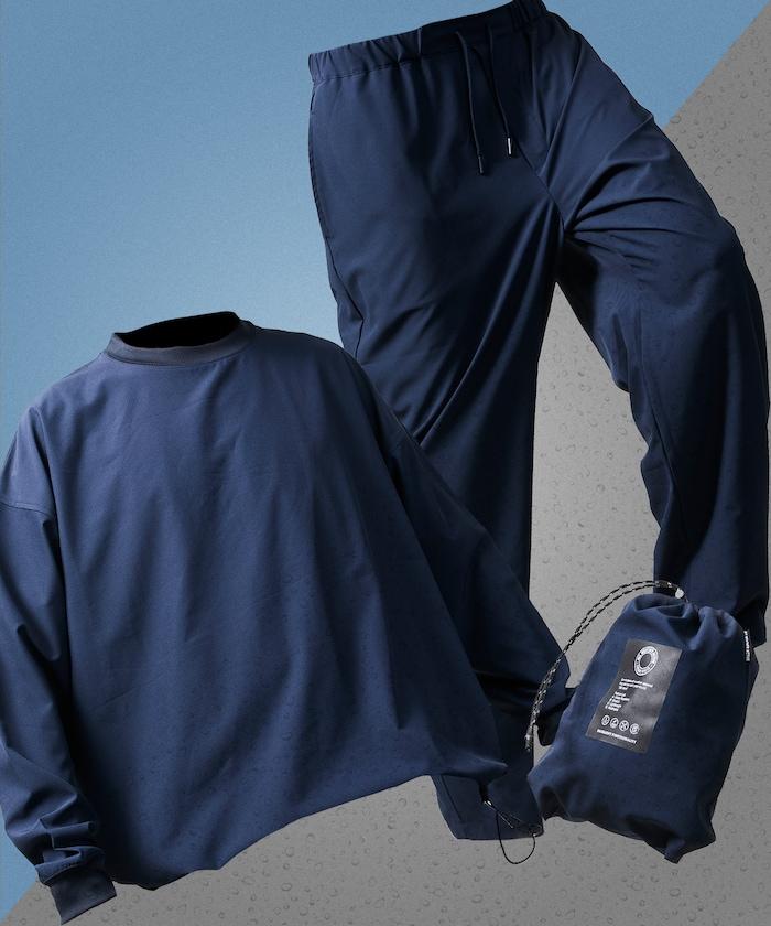 全氣候運動服/寬鬆版可收納套裝/圓領套頭衫/長褲