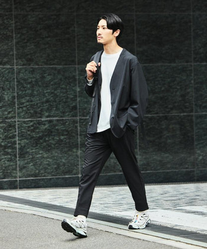 ALL WEATHER ACTIVE WEAR 全氣候活力服裝 舒適版型無領夾克套裝/寬鬆長褲