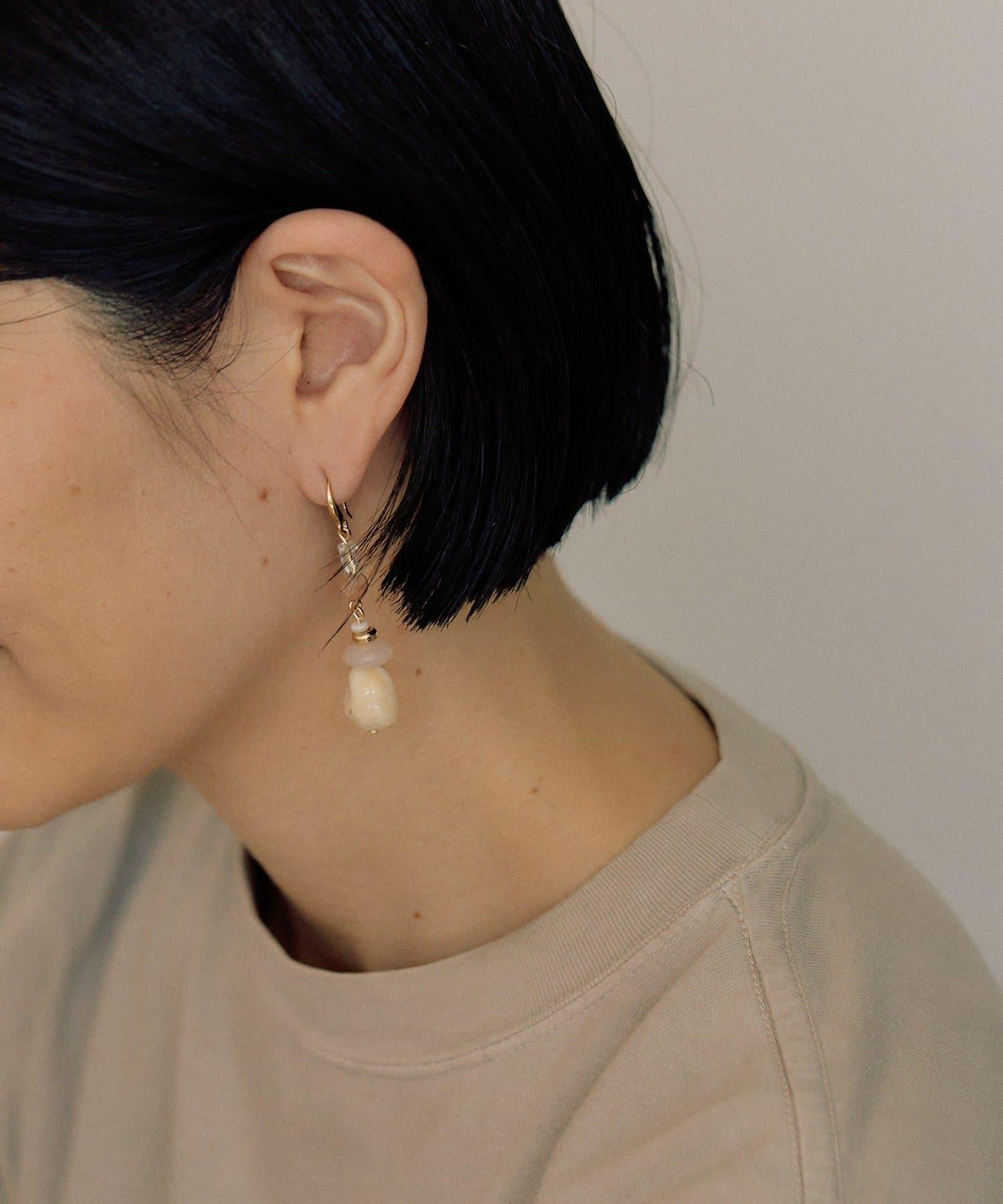 【ear PAPILLONNER】漸變大理石紋耳環