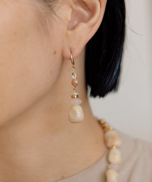 【ear PAPILLONNER】漸變大理石紋耳環