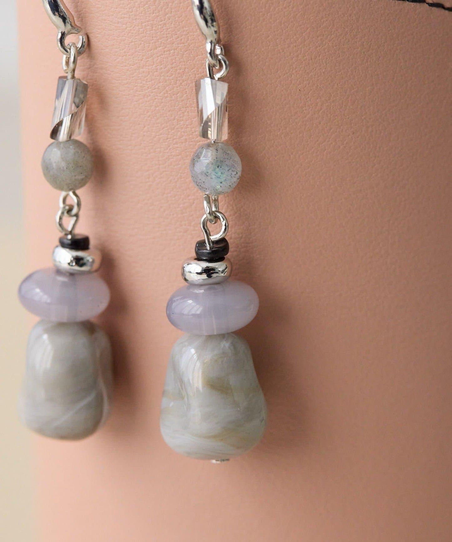 【ear PAPILLONNER】漸變大理石紋耳環