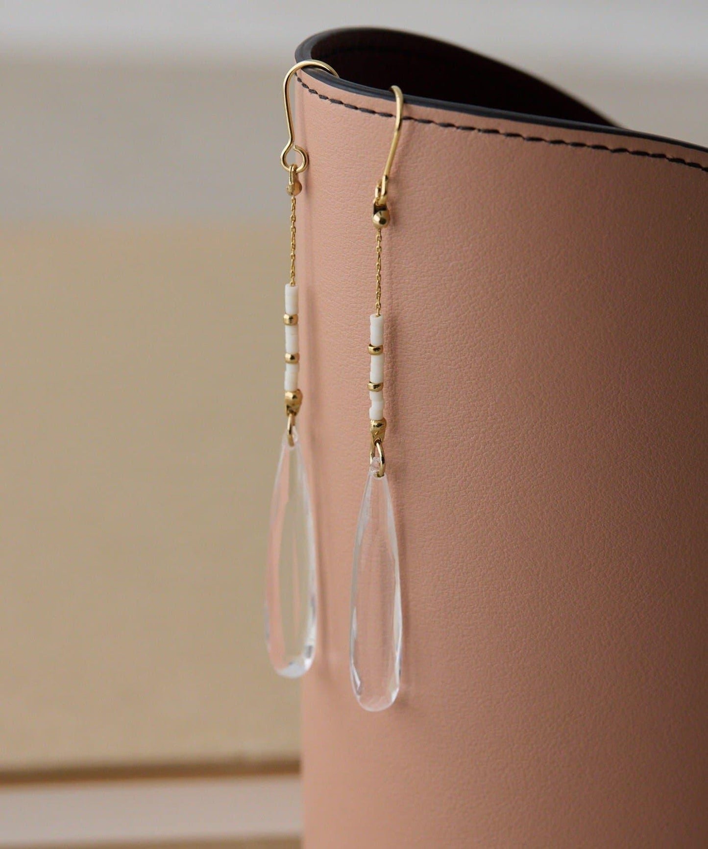 【ear PAPILLONNER】長款水晶耳環