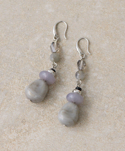 【ear PAPILLONNER】漸變大理石紋耳環