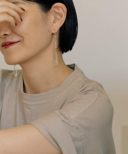 【ear PAPILLONNER】長款水晶耳環