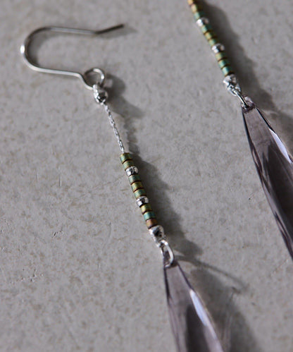 【ear PAPILLONNER】長款水晶耳環