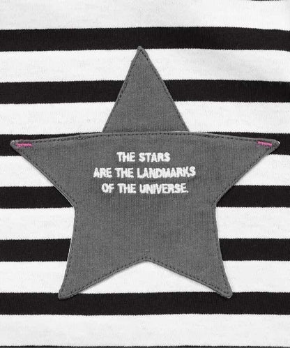 星星口袋拼接層疊風T恤