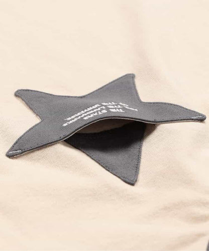 星星口袋拼接層疊風T恤