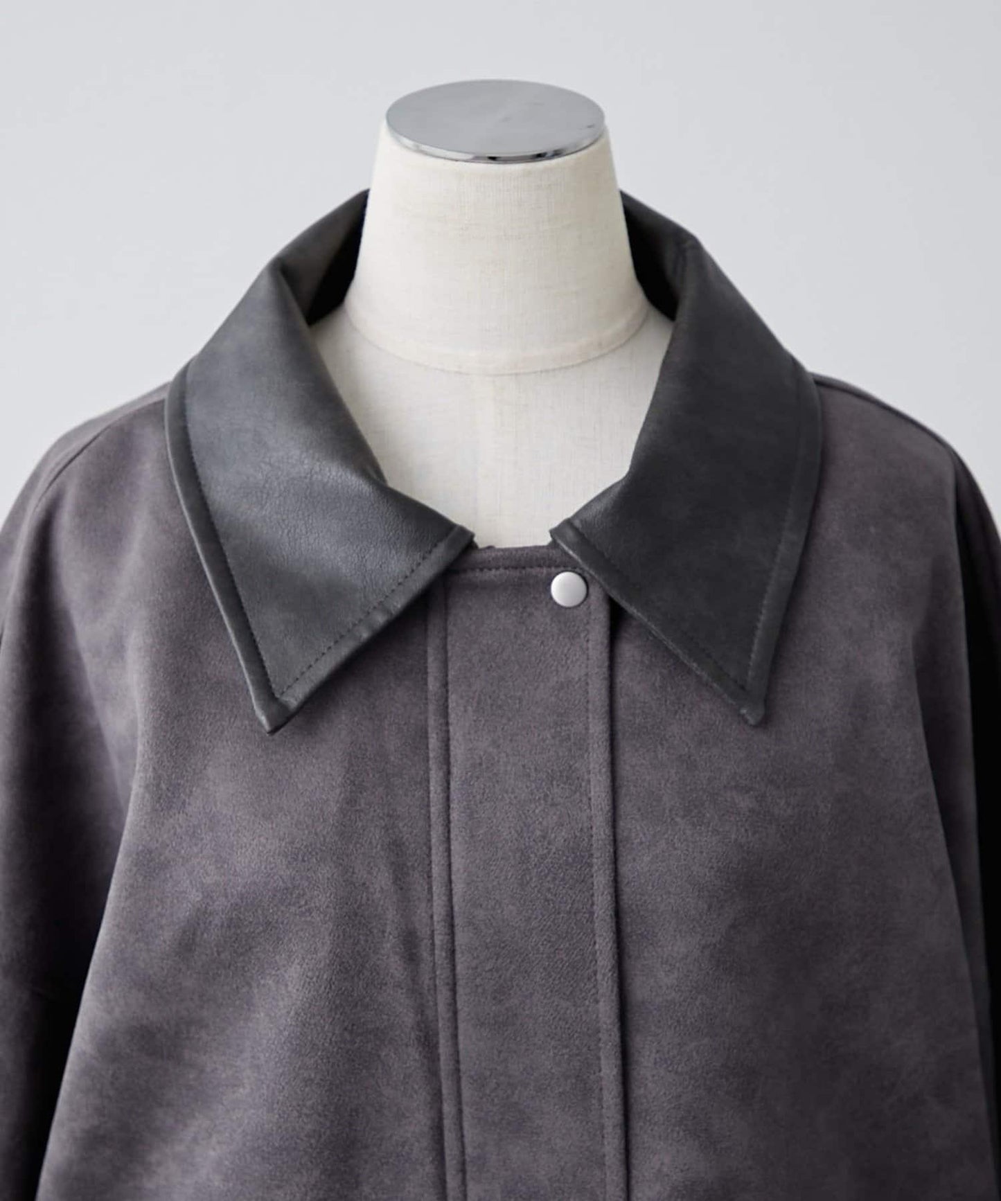 拼接皮革立領夾克